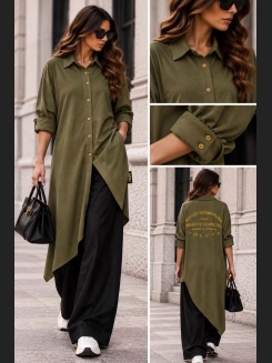 Asymetryczna koszula MISS CITY w kolorze khaki